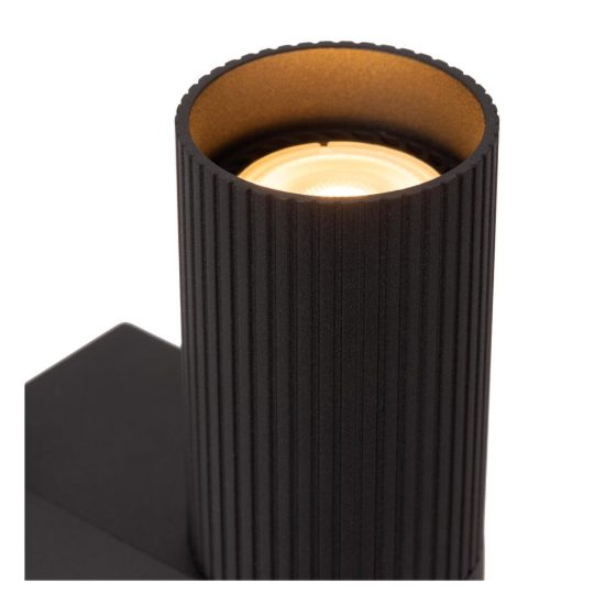 Applique 2 luci a cilindro per soggiorno moderna nero