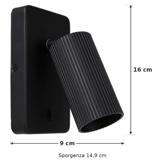 Applique per comodino camera da letto moderna nero