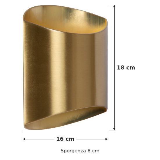 Applique curva per soggiorno contemporanea oro