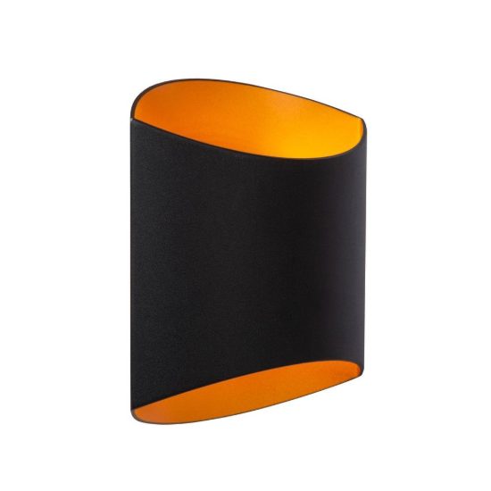 Applique curva per soggiorno contemporanea nero oro