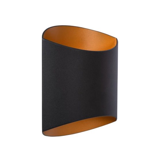 Applique curva per soggiorno contemporanea nero oro