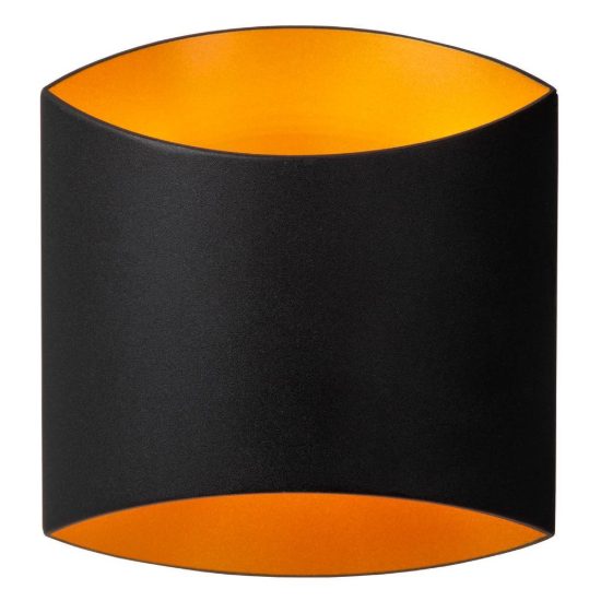 Applique curva per soggiorno contemporanea nero oro