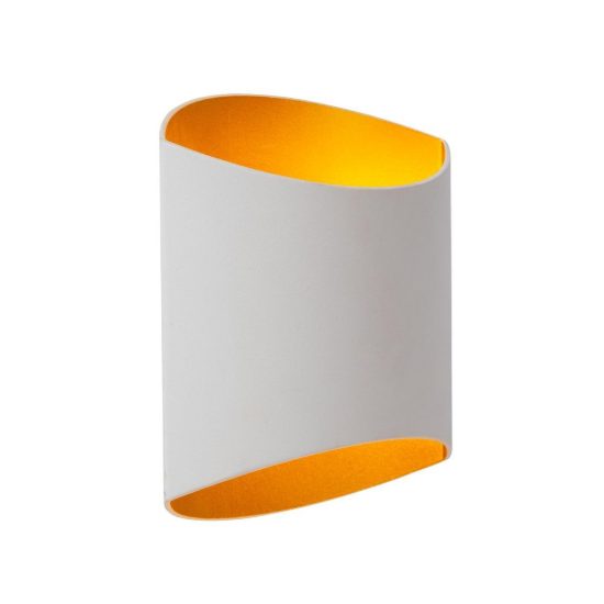 Applique curva per soggiorno contemporanea bianco oro