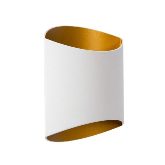 Applique curva per soggiorno contemporanea bianco oro