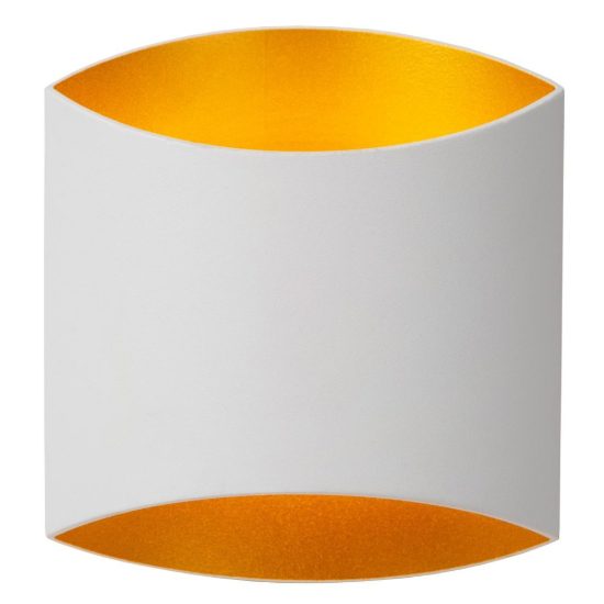 Applique curva per soggiorno contemporanea bianco oro