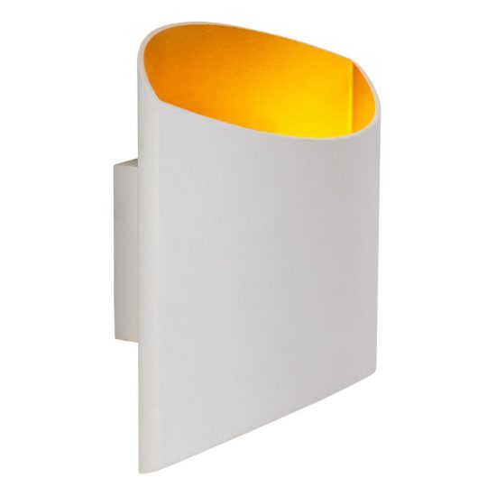 Applique curva per soggiorno contemporanea bianco oro