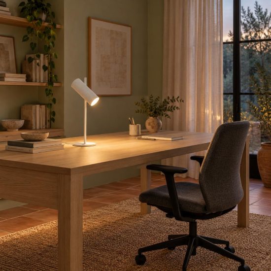 Lampada da scrivania per studio moderna bianco
