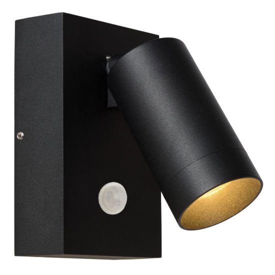 Applique da esterno moderna nero ip54 con sensore di movimento