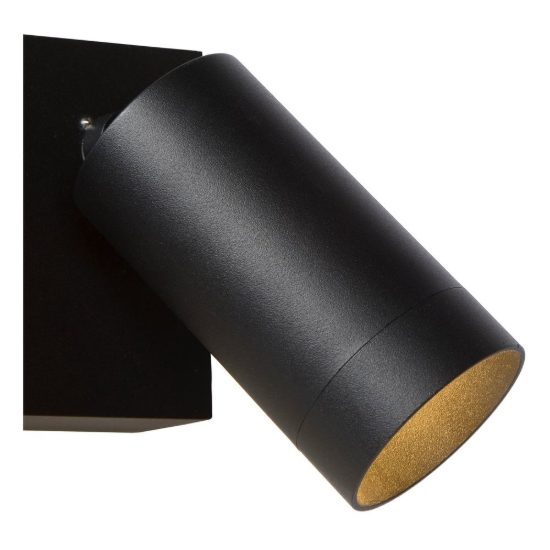 Applique da esterno con 2 faretti orientabili moderna nero ip54 con sensore di movimento