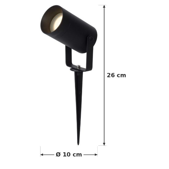 Faretto da giardino con picchetto moderno nero ip65