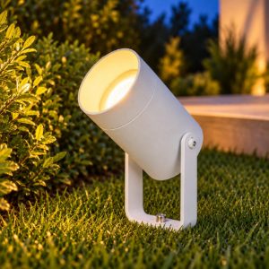 Faretto da giardino con picchetto moderno bianco ip65