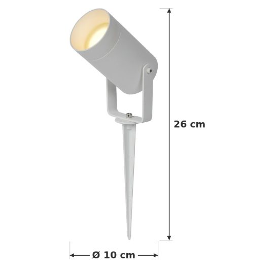 Faretto da giardino con picchetto moderno bianco ip65