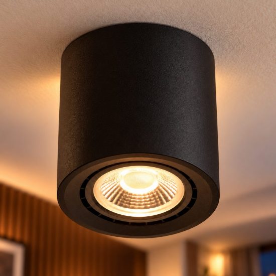 Faretto da soffitto per soggiorno moderno nero led 12w dim to warm 2200k 3000k