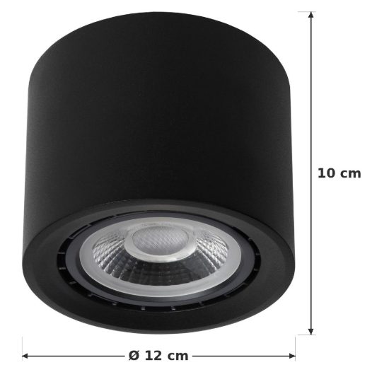 Faretto da soffitto per soggiorno moderno nero led 12w dim to warm 2200k 3000k