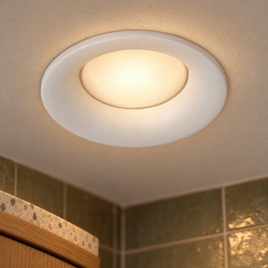 Faretto da incasso per cartongesso per bagno moderno rotondo bianco ip44