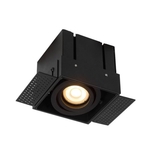 Faretto da incasso per cartongesso per soggiorno orientabile quadrato nero senza cornice