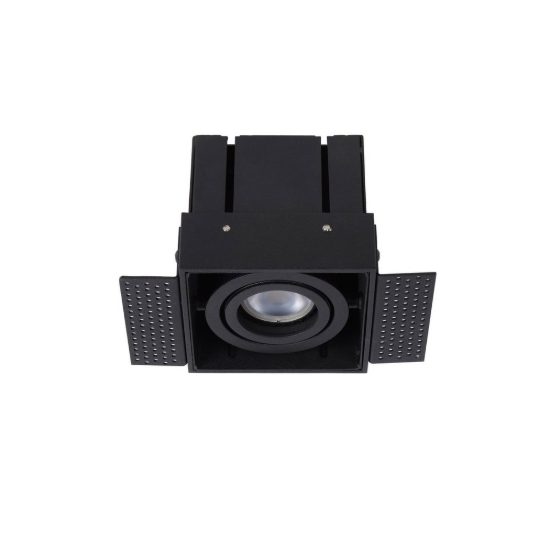 Faretto da incasso per cartongesso per soggiorno orientabile quadrato nero senza cornice