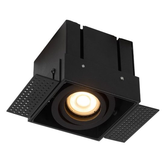 Faretto da incasso per cartongesso per soggiorno orientabile quadrato nero senza cornice