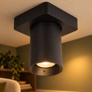 Faretto da soffitto per soggiorno orientabile moderno nero led 5w dim to warm 2200k 3000k