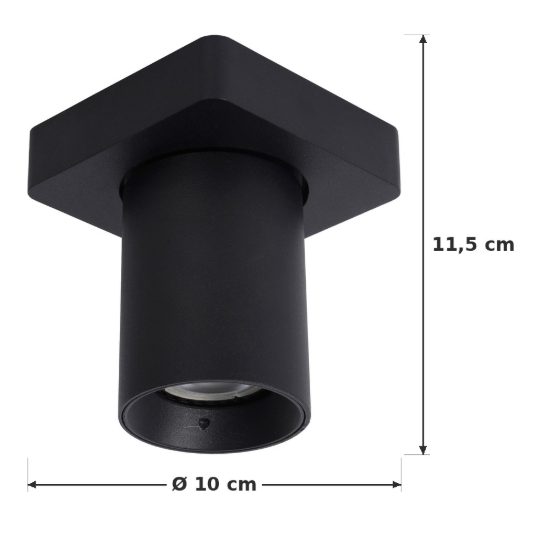 Faretto da soffitto per soggiorno orientabile moderno nero led 5w dim to warm 2200k 3000k