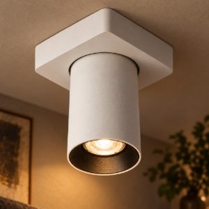 Faretto da soffitto per salotto orientabile moderno bianco nero led 5w dim to warm 2200k 3000k