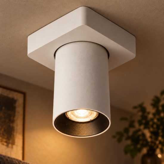 Faretto da soffitto per salotto orientabile moderno bianco nero led 5w dim to warm 2200k 3000k