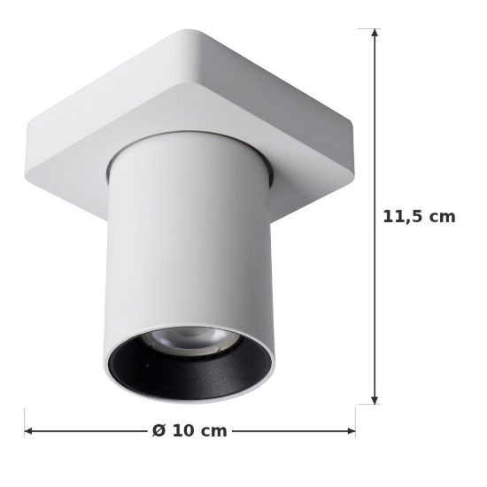 Faretto da soffitto per salotto orientabile moderno bianco nero led 5w dim to warm 2200k 3000k