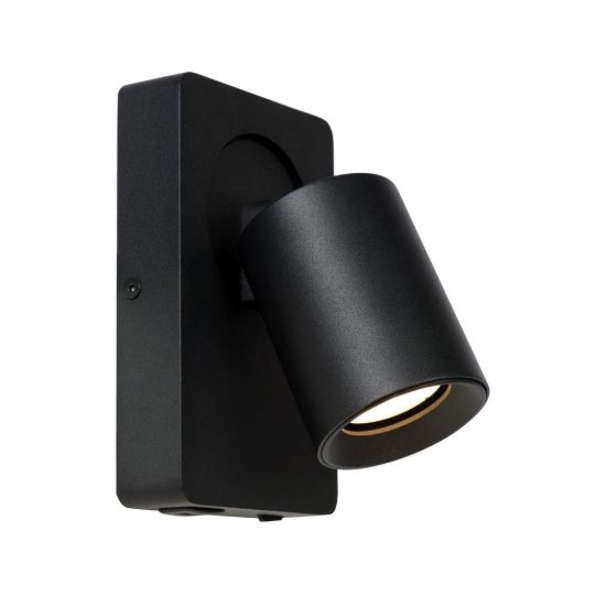 Applique per comodino camera da letto rettangolare moderna nero led 5w dim to warm 2200k 3000k