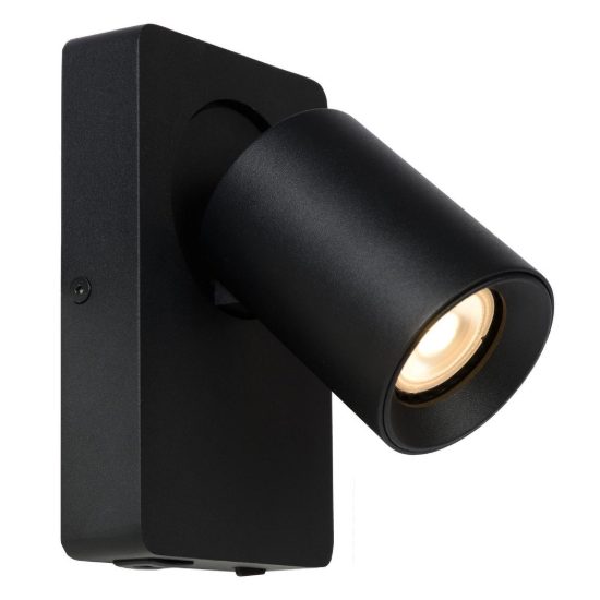 Applique per comodino camera da letto rettangolare moderna nero led 5w dim to warm 2200k 3000k