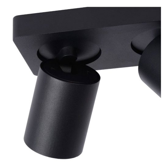 Plafoniera con 2 faretti orientabili moderna rettangolare nero led 10w dim to warm 2200k 3000k