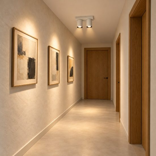 Plafoniera con 2 faretti orientabili moderna rettangolare bianco led 10w dim to warm 2200k 3000k