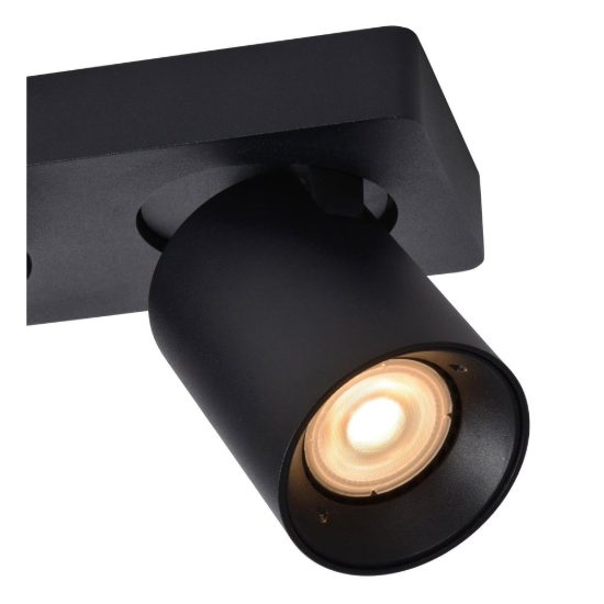Plafoniera con 3 faretti orientabili moderna nero led 15w dim to warm 2200k 3000k