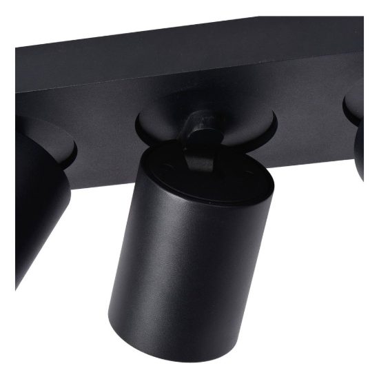 Plafoniera con 3 faretti orientabili moderna nero led 15w dim to warm 2200k 3000k