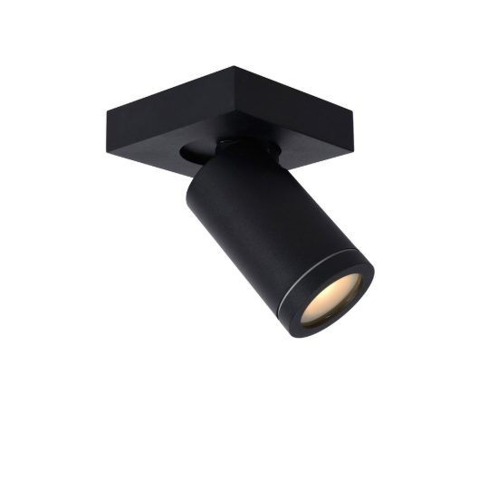 Faretto da soffitto per bagno orientabile moderno nero led 5w dim to warm 2200k 3000k ip44