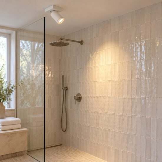 Faretto da soffitto per bagno orientabile moderno bianco led 5w dim to warm 2200k 3000k ip44