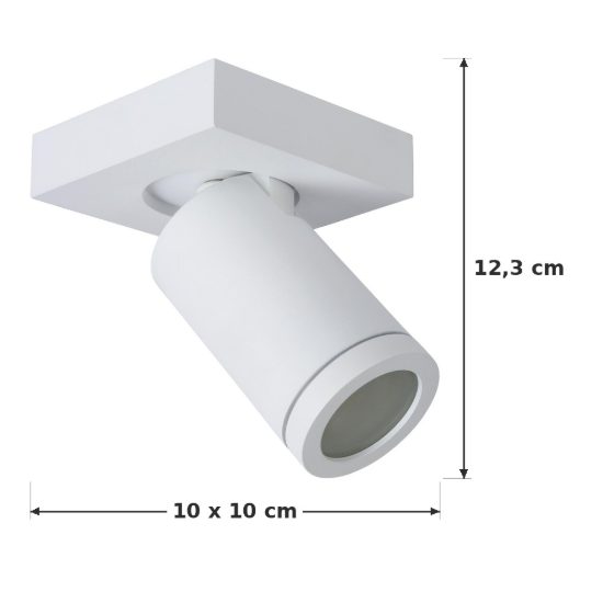Faretto da soffitto per bagno orientabile moderno bianco led 5w dim to warm 2200k 3000k ip44