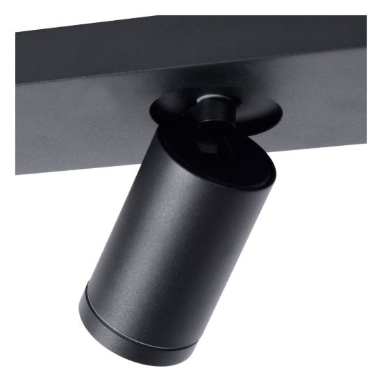 Plafoniera con 2 faretti orientabili per bagno moderna nero led 10w dim to warm 2200k 3000k ip44