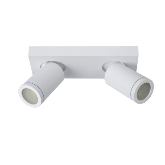 Plafoniera con 2 faretti orientabili per bagno moderna bianco led 10w dim to warm 2200k 3000k ip44