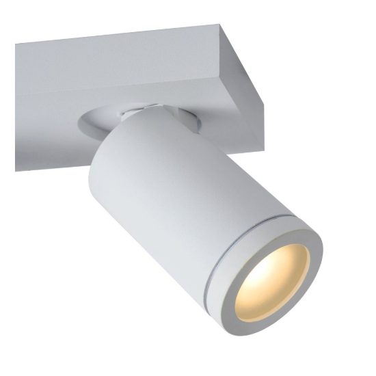 Plafoniera con 2 faretti orientabili per bagno moderna bianco led 10w dim to warm 2200k 3000k ip44