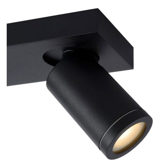 Plafoniera con 3 faretti orientabili per bagno moderna nero led 15w dim to warm 2200k 3000k ip44