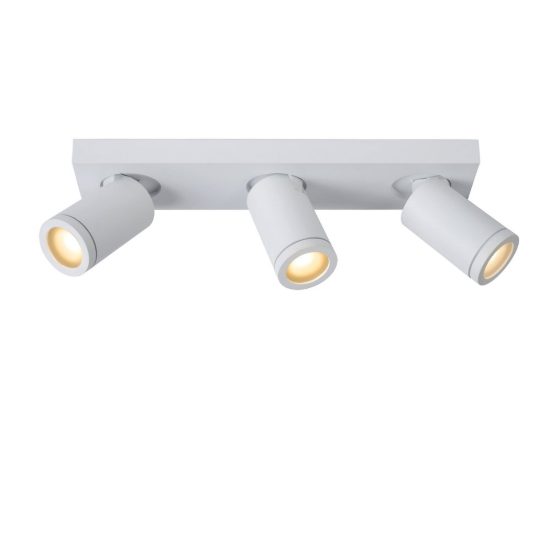 Plafoniera con 3 faretti orientabili per bagno moderna bianco led 15w dim to warm 2200k 3000k ip44