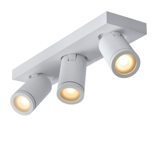 Plafoniera con 3 faretti orientabili per bagno moderna bianco led 15w dim to warm 2200k 3000k ip44