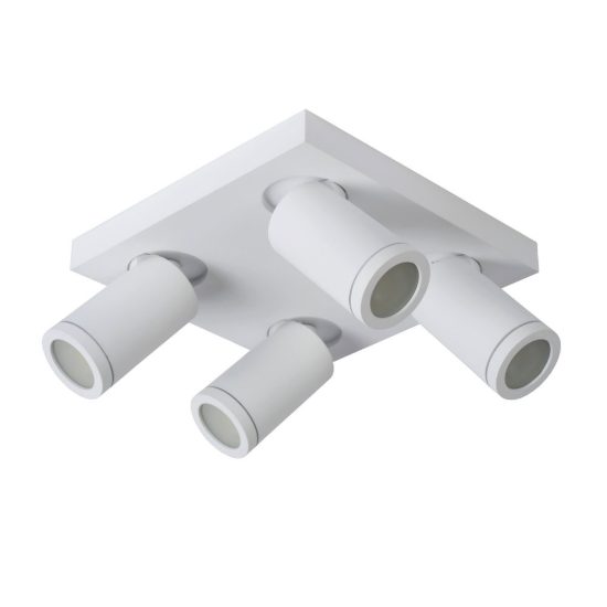 Plafoniera con 4 faretti orientabili per bagno moderna bianco led 20w dim to warm 2200k 3000k ip44