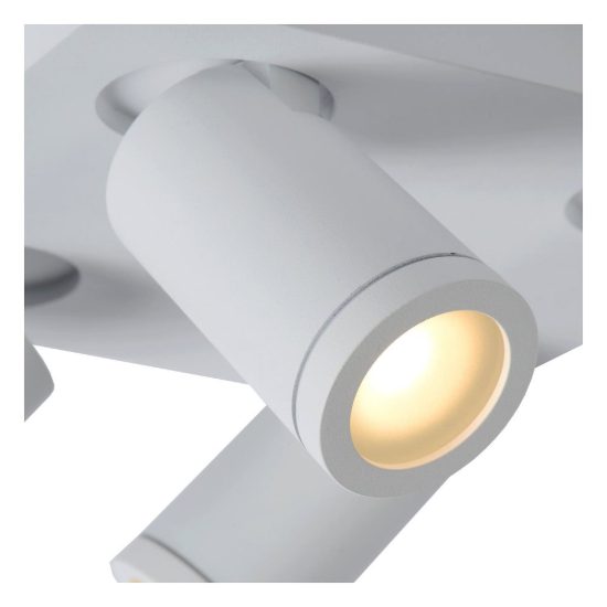Plafoniera con 4 faretti orientabili per bagno moderna bianco led 20w dim to warm 2200k 3000k ip44