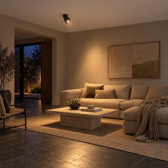 Faretto da soffitto conico per soggiorno orientabile moderno nero