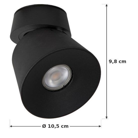 Faretto da soffitto conico per soggiorno orientabile moderno nero