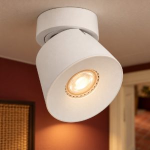 Faretto da soffitto conico per salotto orientabile moderno bianco