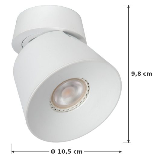 Faretto da soffitto conico per salotto orientabile moderno bianco
