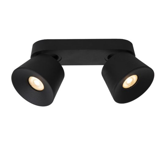 Plafoniera con 2 faretti conici orientabili moderna ovale nero