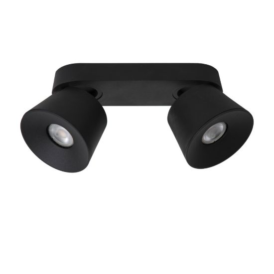Plafoniera con 2 faretti conici orientabili moderna ovale nero